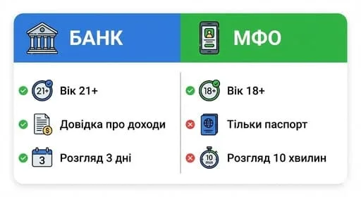 порівняння банка та мфо