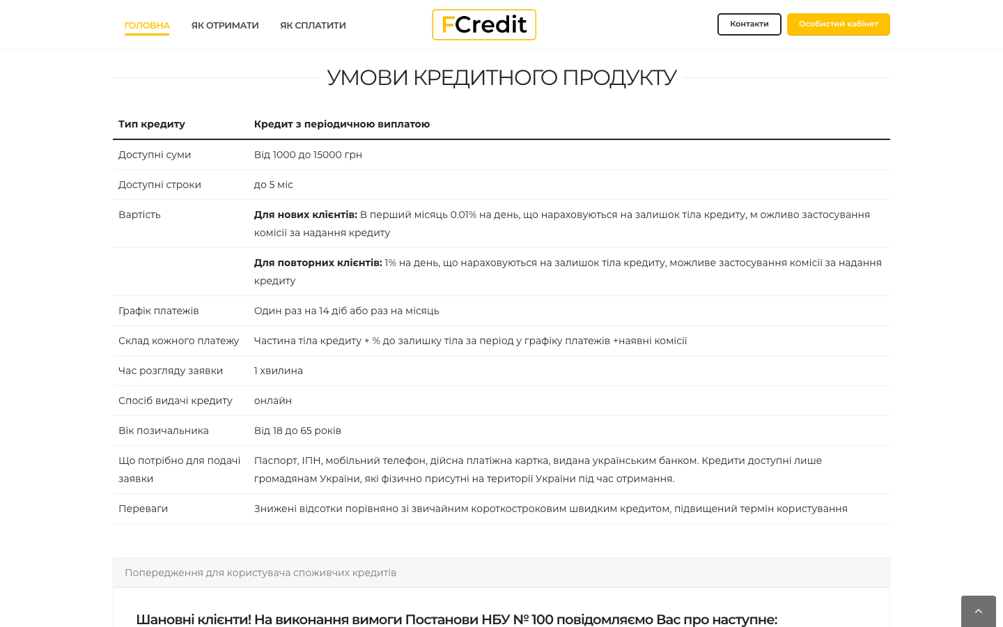 FCredit скріншот