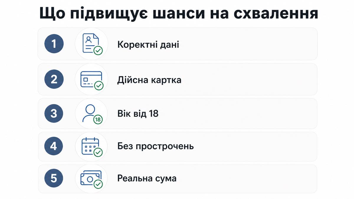Що підвищує шанси на схвалення кредиту з 18 років