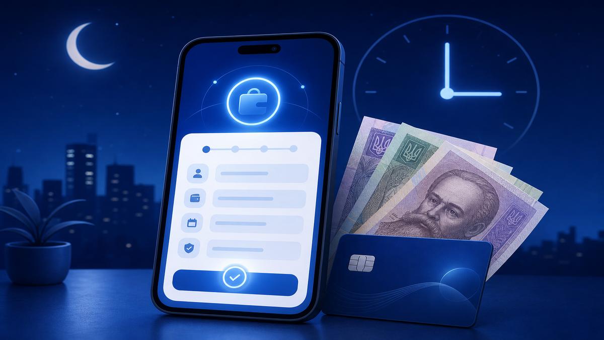 Банковская карта и смартфон с открытым профилем клиента